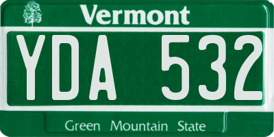 VT license plate YDA532