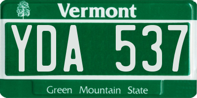 VT license plate YDA537