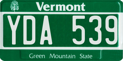 VT license plate YDA539