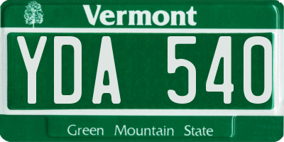 VT license plate YDA540