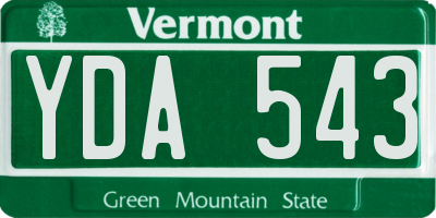 VT license plate YDA543