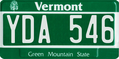 VT license plate YDA546