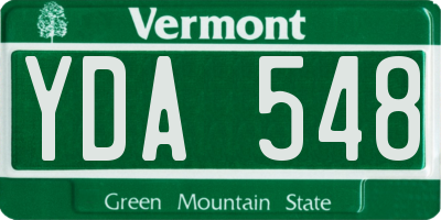 VT license plate YDA548