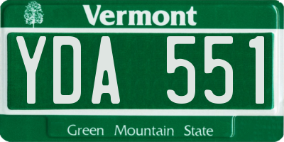VT license plate YDA551