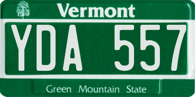 VT license plate YDA557