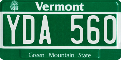 VT license plate YDA560