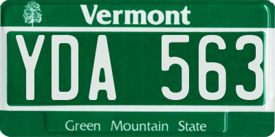 VT license plate YDA563