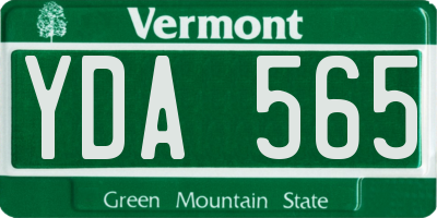 VT license plate YDA565