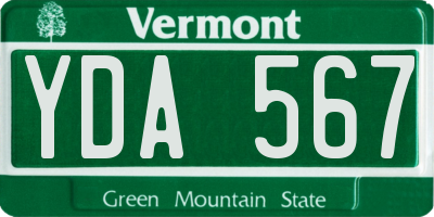 VT license plate YDA567