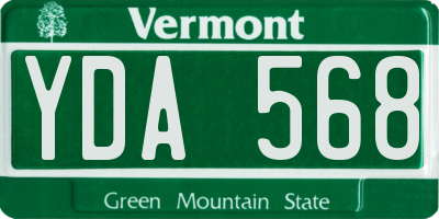 VT license plate YDA568