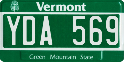 VT license plate YDA569