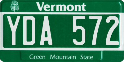 VT license plate YDA572