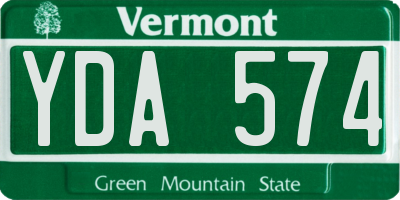 VT license plate YDA574