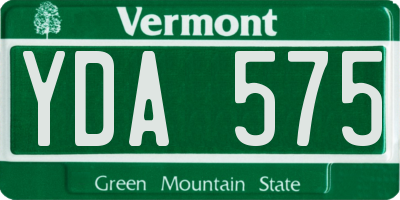 VT license plate YDA575