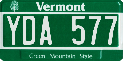 VT license plate YDA577