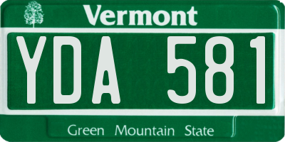 VT license plate YDA581