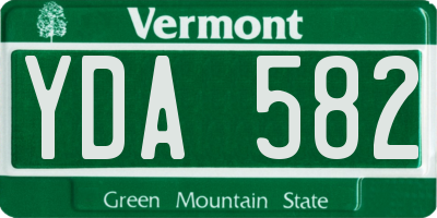 VT license plate YDA582