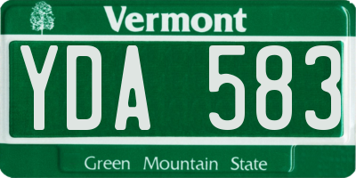 VT license plate YDA583