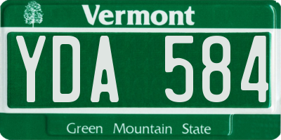 VT license plate YDA584