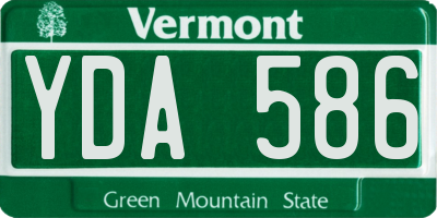 VT license plate YDA586