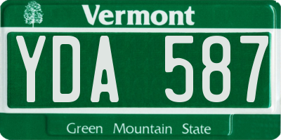 VT license plate YDA587