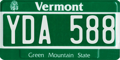 VT license plate YDA588