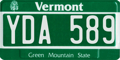 VT license plate YDA589