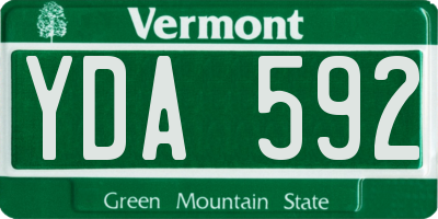 VT license plate YDA592