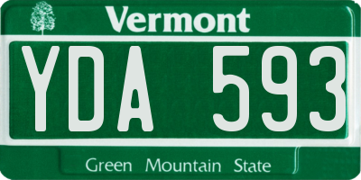 VT license plate YDA593