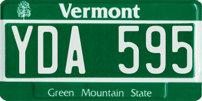 VT license plate YDA595