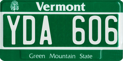 VT license plate YDA606
