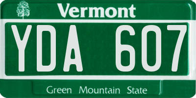 VT license plate YDA607