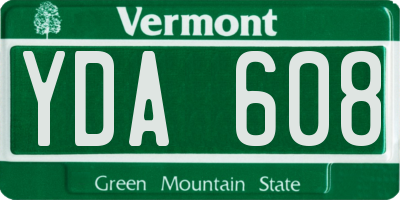 VT license plate YDA608