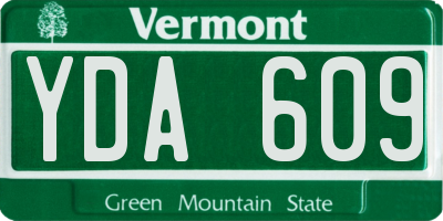 VT license plate YDA609