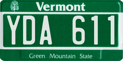 VT license plate YDA611