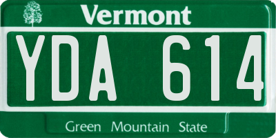 VT license plate YDA614