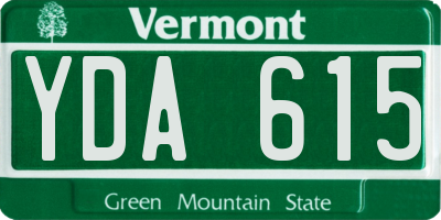VT license plate YDA615