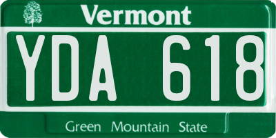 VT license plate YDA618