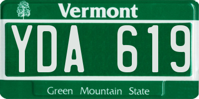VT license plate YDA619