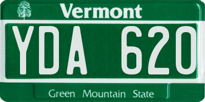 VT license plate YDA620