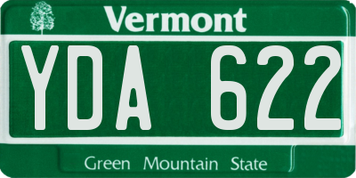 VT license plate YDA622