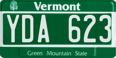 VT license plate YDA623