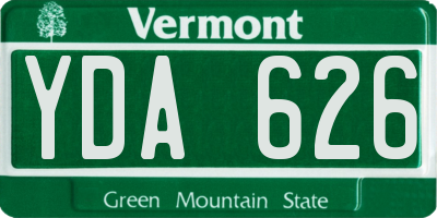 VT license plate YDA626