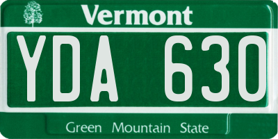 VT license plate YDA630