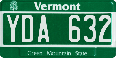 VT license plate YDA632