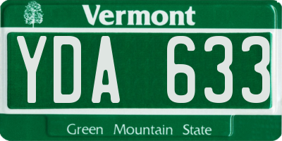 VT license plate YDA633