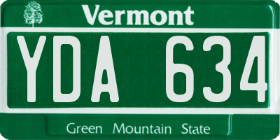 VT license plate YDA634