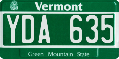 VT license plate YDA635