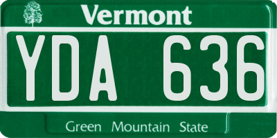 VT license plate YDA636