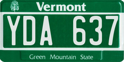 VT license plate YDA637